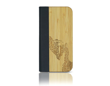 Coque à rabat pour iPhone 13 Pro Max, maman girafe